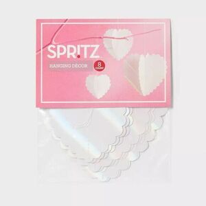 8ct Heart Multipack White Hanging Decor - Spritz
